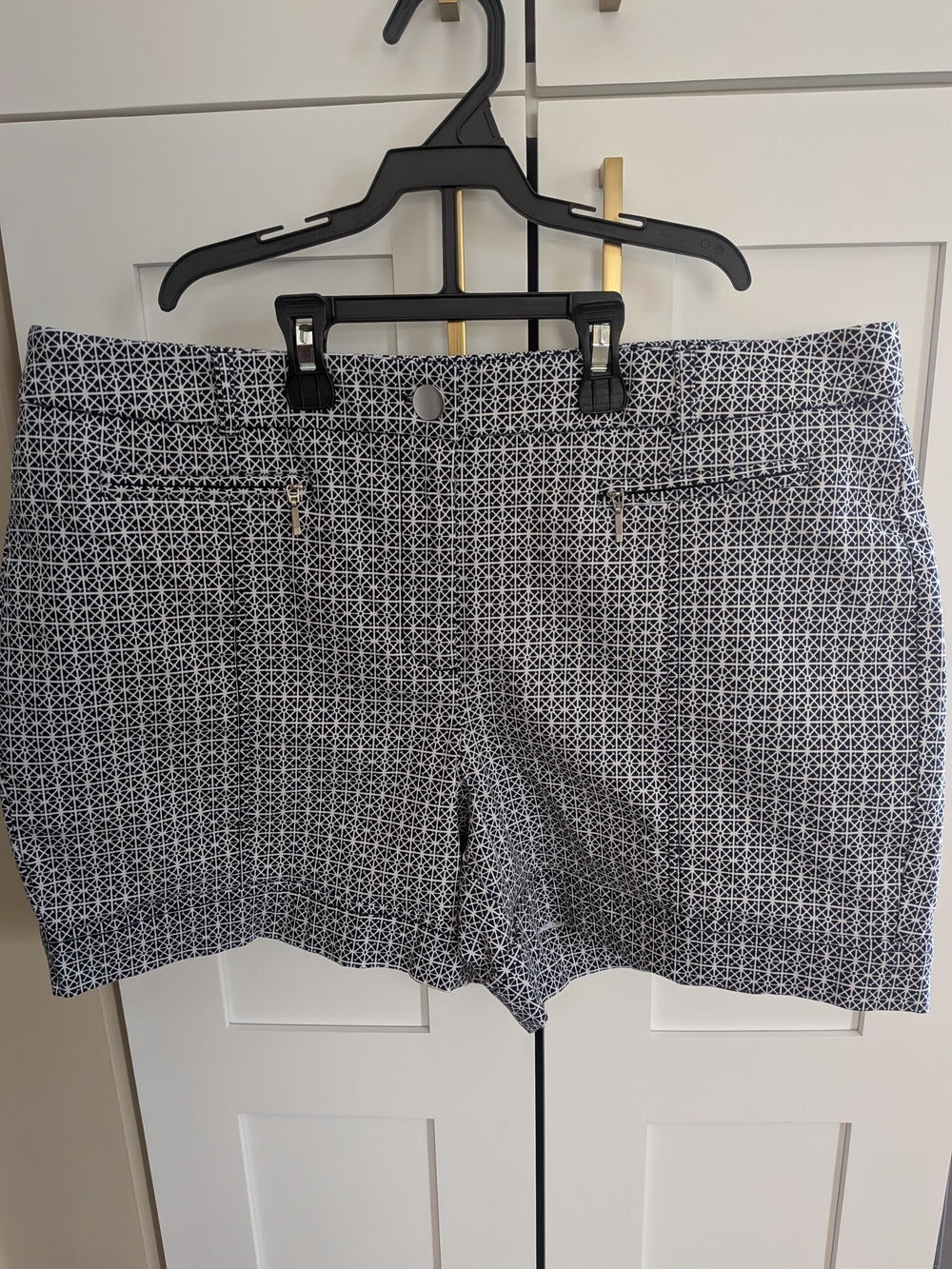 Soho Apparel Navy and White Geometric Print Shorts
